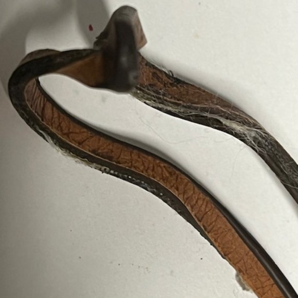 Fossil Silver Tone Green Brown Leather Strap Charm Hang Tag 9.5" Long - Picture 11 of 11